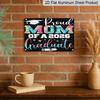 2D Flat, 1pc Proud Mom of A 2026 Graduate Aluminium Sign 8x12 Inch - Grad Cap & Diploma Design, Colorful Graduation Decor, Gift for Mom, Party Wall