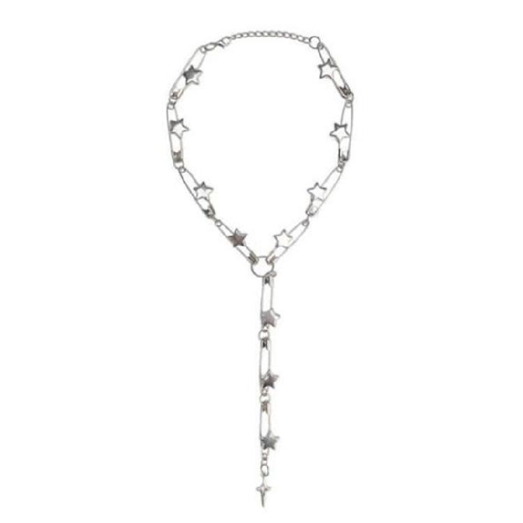 

Sophisticated Thorn/Star Charm Necklace Stainless Steel Unisex Clavicle Chain Adjustable Length Choker for Daily Wear 1