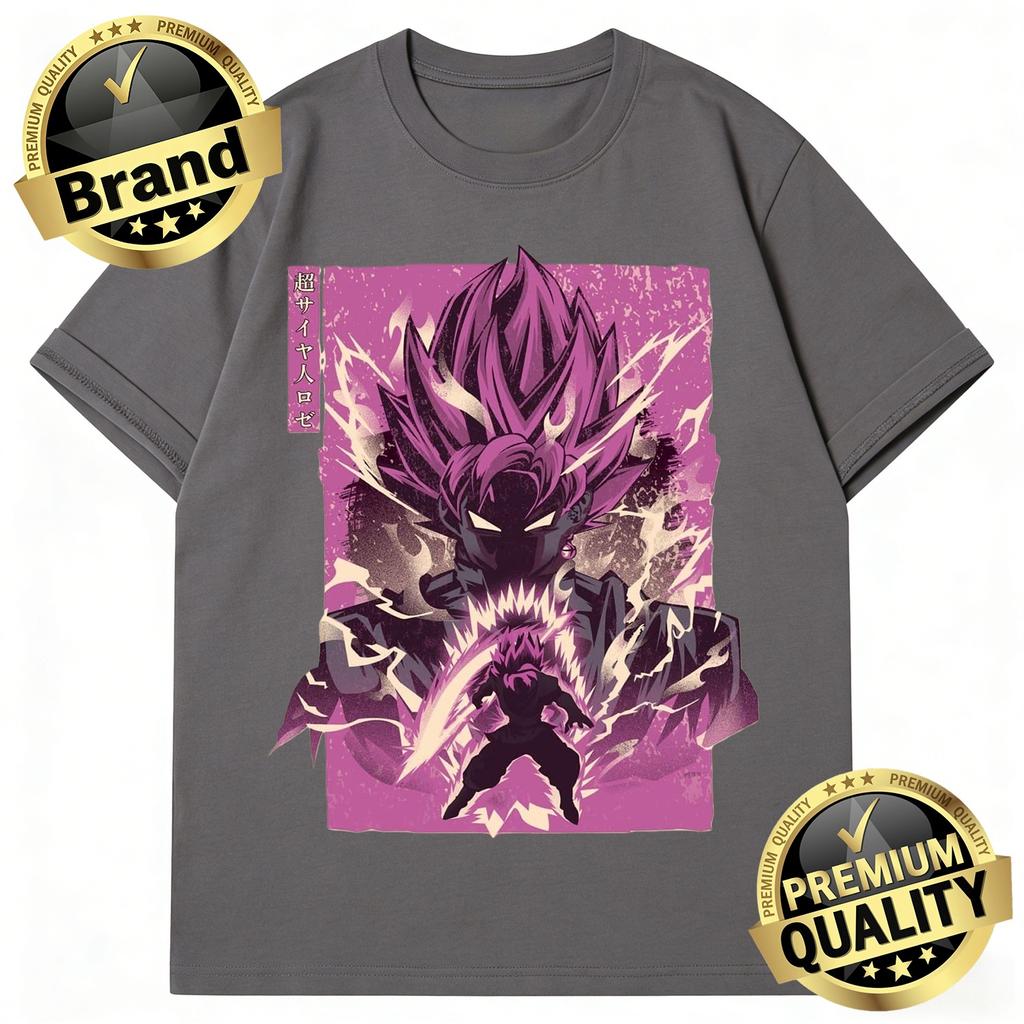 Dragon Ball 2026 New Hot Summer T-Shirt Goku Black Super Saiyan Rose Art Print Cotton Oversized Retro Tee for Men Women Kids