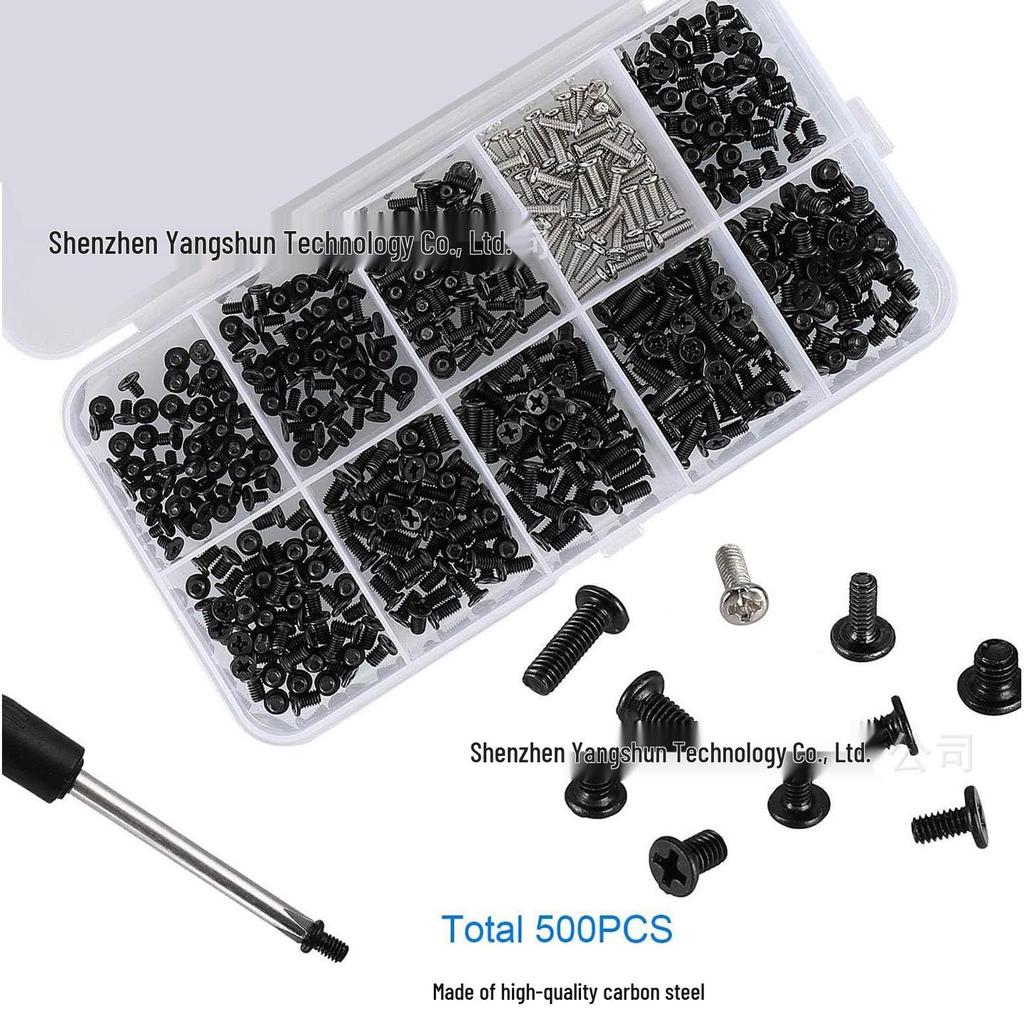 500-Piece Cross Pan Head & Countersunk Machine Screws Set (M2-M3) with Screwdriver