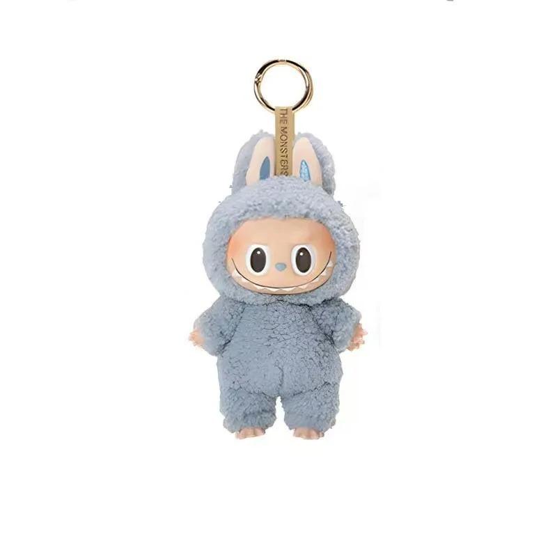NEW INS Korea Pop Mart 17cm Labubu Cloth Mystery Box Blind Heartbeat Macaron Series Doll Labu Cloth Plush Backpack Pendant Girl Gift Phone Lanyard