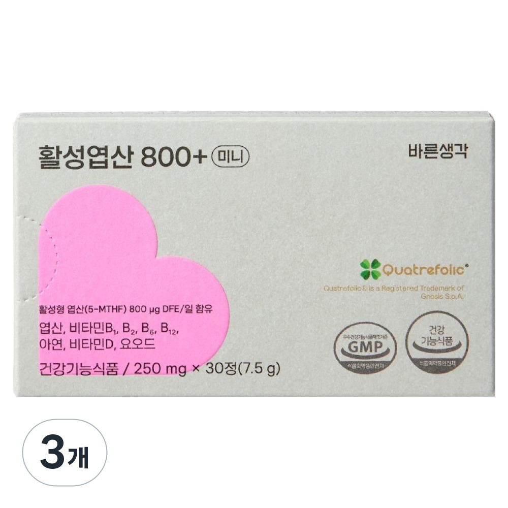 Bareunsaenggak Active Folic Acid 800+ Mini 7.5g 3 Pcs 30 Tablets