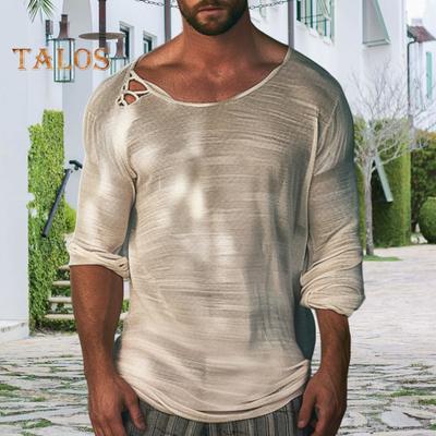 Herren-Shirt, Rundhalsausschnitt, Langarm, einfarbig, weich, atmungsaktiv, lockere Passform, lässig, Sport, Fitness, Alltagskleidung