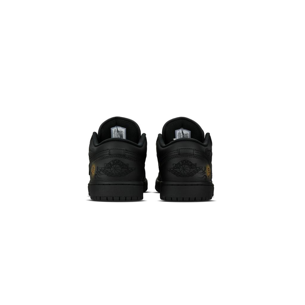 Jordan Air Jordan 1 Slip Resistant Abrasion Resistant Low top Vintage Basketball Shoes Unisex Black 553558-093(Team882)