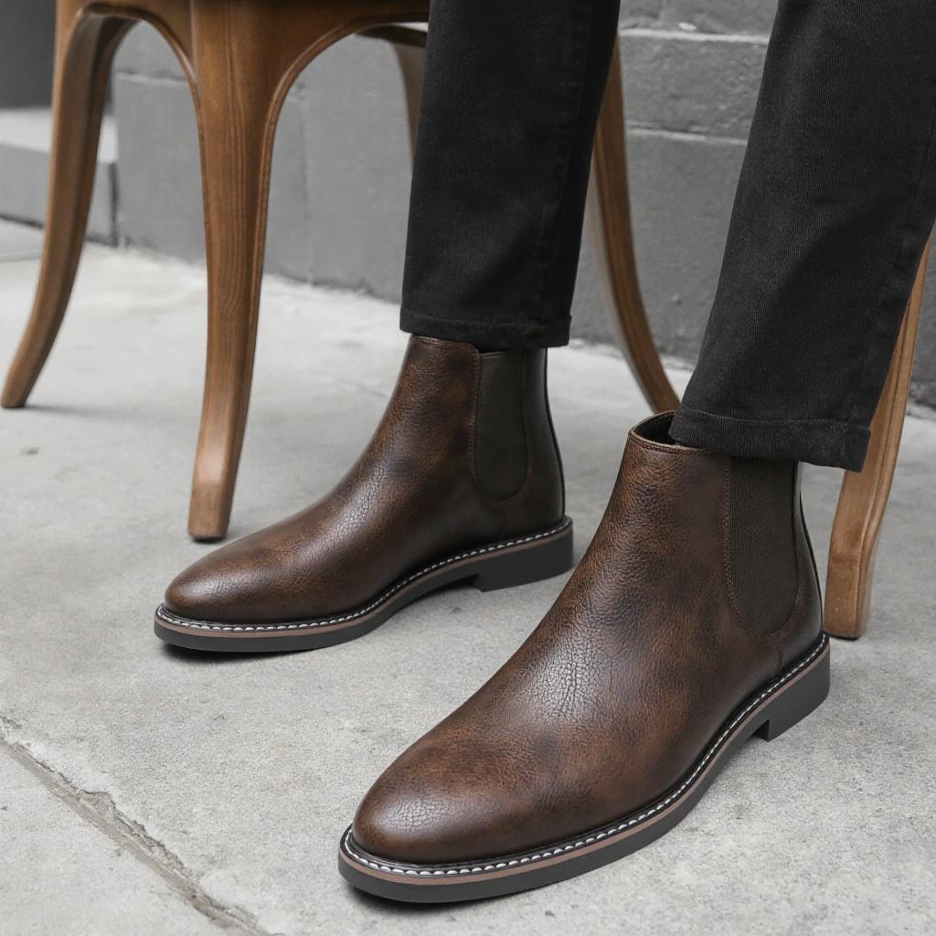 Men Boots Comfortable Retro Fashion 2026 Brand Boots Leather