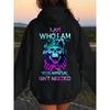 Mens' Cyber Gothic Hoodie Hip Hop Sports Streetwear I Am Who I Am Lightning Skull Attitude Graphic Casual Fleece Pullover Tops