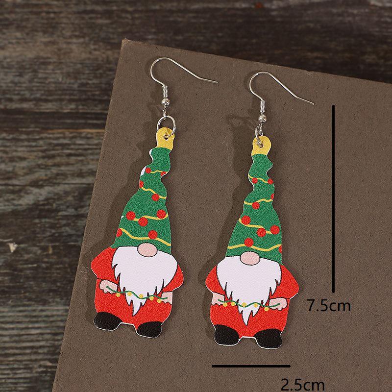 Vintage Christmas Santa & Pumpkin Tree Earrings