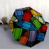 1pc Colorful Pencils Automatic Folding Umbrella - 8-Rib Automatic Open/Close, Portable Collapsible Compact Umbrella yy251218039