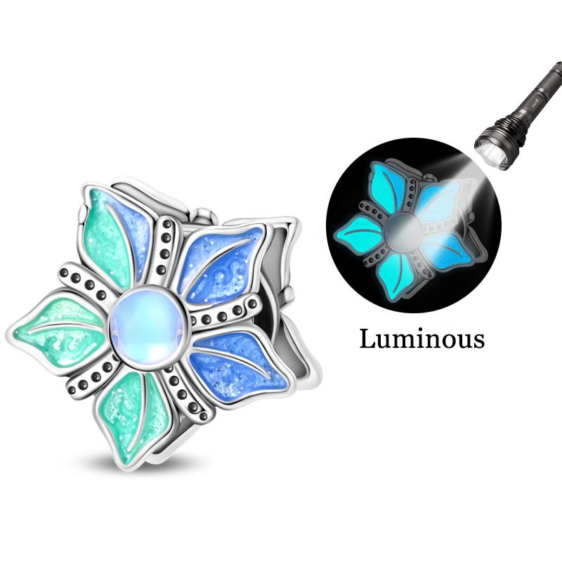 925 Silver Luminous Sea Star Turtle Shell Charms Bead Dangle For Women Fine DIY Birthday Jewelry Gifts