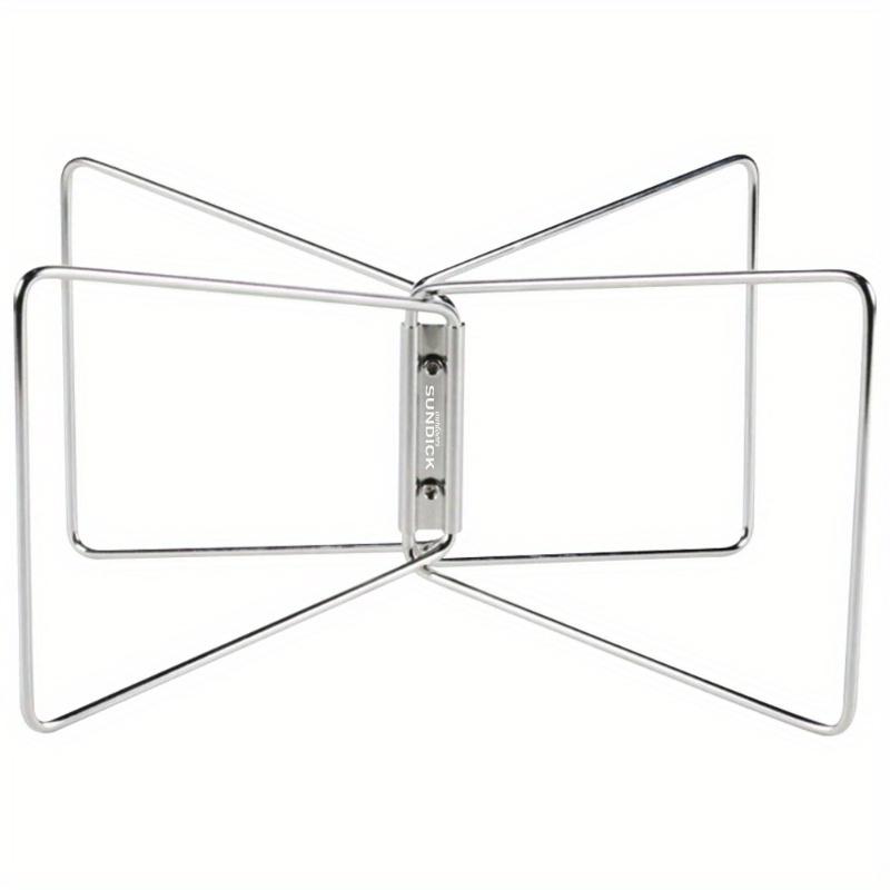 

1pc Ice Box Holder Foldable Portable Fridge Ice Box Stand Stainless Steel Anti-Slip Picnic BBQ Bucket Bracket for Outdoor BBQ Picnic