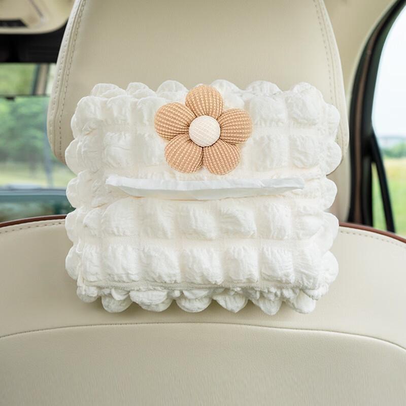 Puff Grid Car Seat Back Tissue Holder