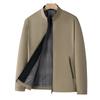 Men's Spring Stand Collar Business Jacket - Casual Zipper Cardigan for Middle-aged Dads.