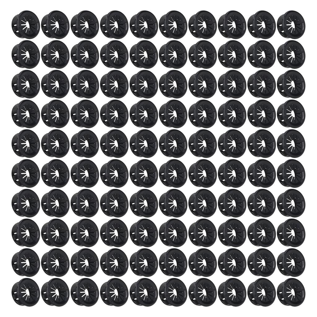 200Pcs Cable Grommets Stable Fixation Fire Resistant Pa66 Insulated Buckle Type Cord Wire Hole Cover Black Inner Hole