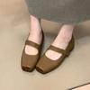 French Square Head with Mary Jane Shoes 2025 New Retro Single Shoes