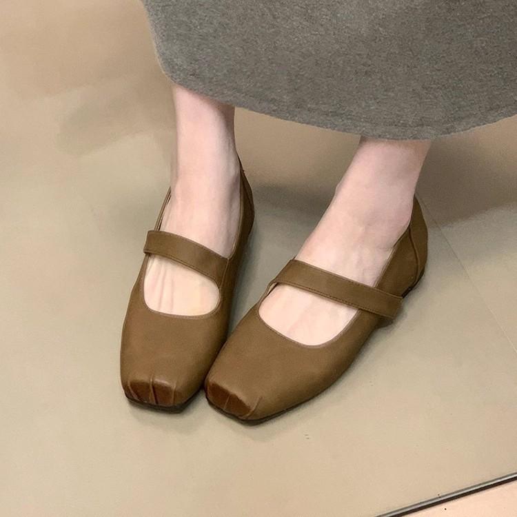 French Square Head with Mary Jane Shoes 2025 New Retro Single Shoes