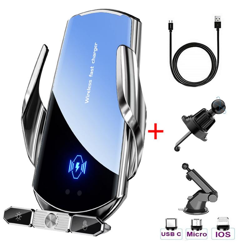 

50 Вт беспроводное зарядное устройство автомобильная подставка на вентиляционную решетку держатель телефона быстрая зарядная станция для Samsung S22 S21 S20 S10 iPhone 12 13 14 Pro Max