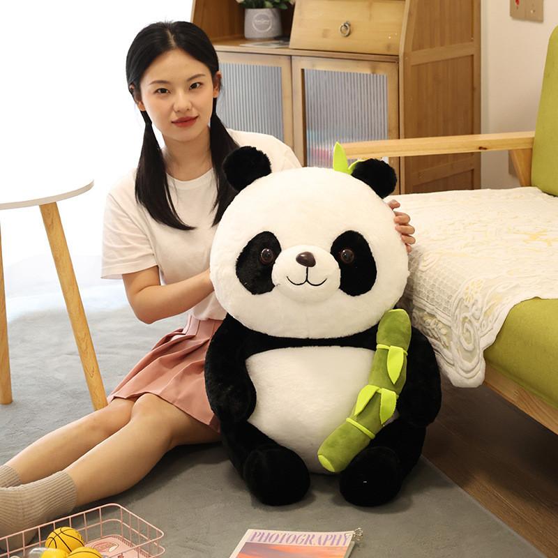Bamboo Hugging Panda Shoots Plush Toy Animal Stuffed Doll Decoration Gift Kids