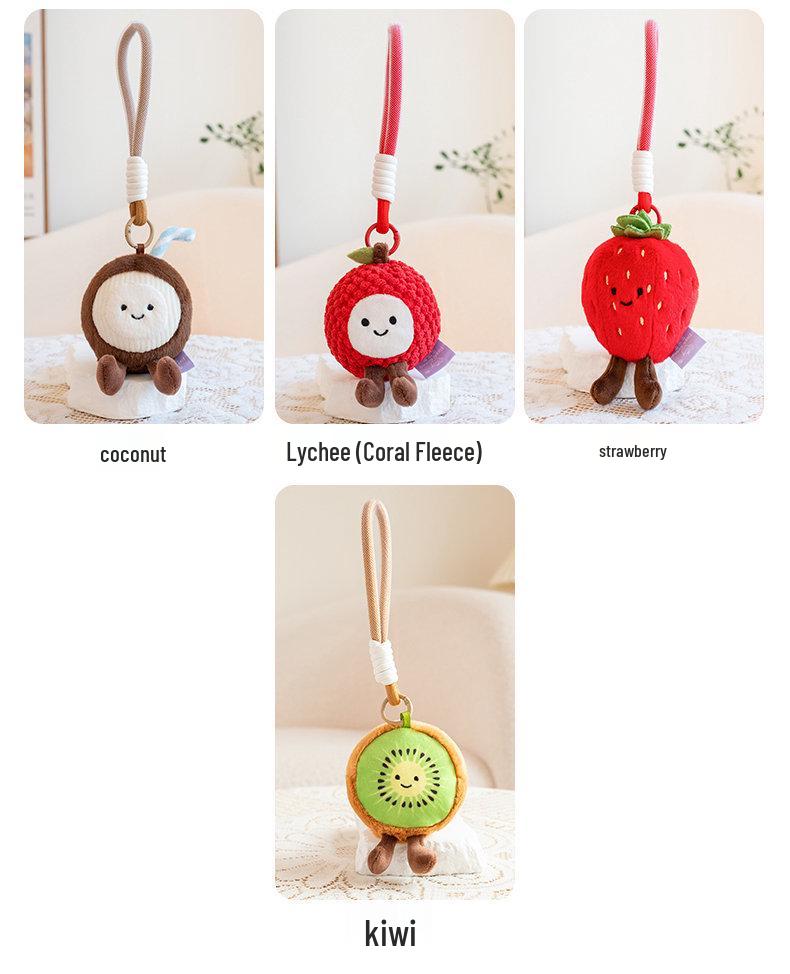 Fruit Plush Toys: Strawberry, Mangosteen, Watermelon, Pear - Tossable Figurines & Wedding Gift Dolls