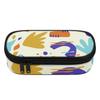 Pen Case Roomy Interior Zipper Closure Scratch Resistant Polyester with Mesh Pocket Removable Divider and Pen Slots for Students