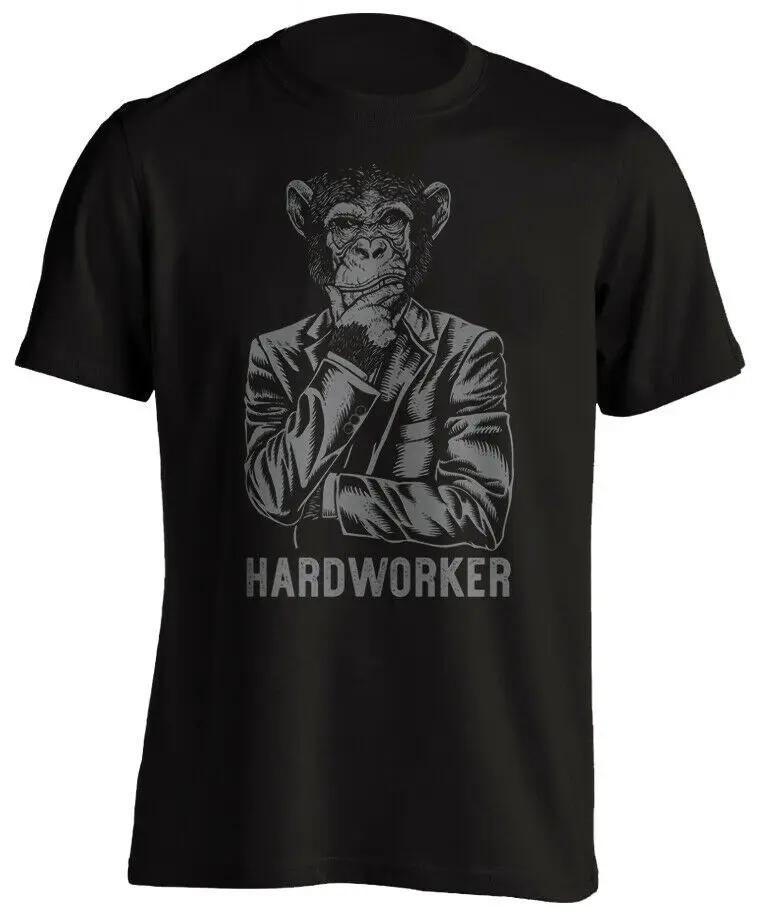 Hardworker Monkey Funny Business Office Worker T-Shirt 100% Cotton O-Neck Summer Short Sleeve Casual Mens T-shirt Size S-3XL