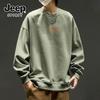 JEEP SPIRIT Herren Schweres Langarm-Rundhals-Sweatshirt