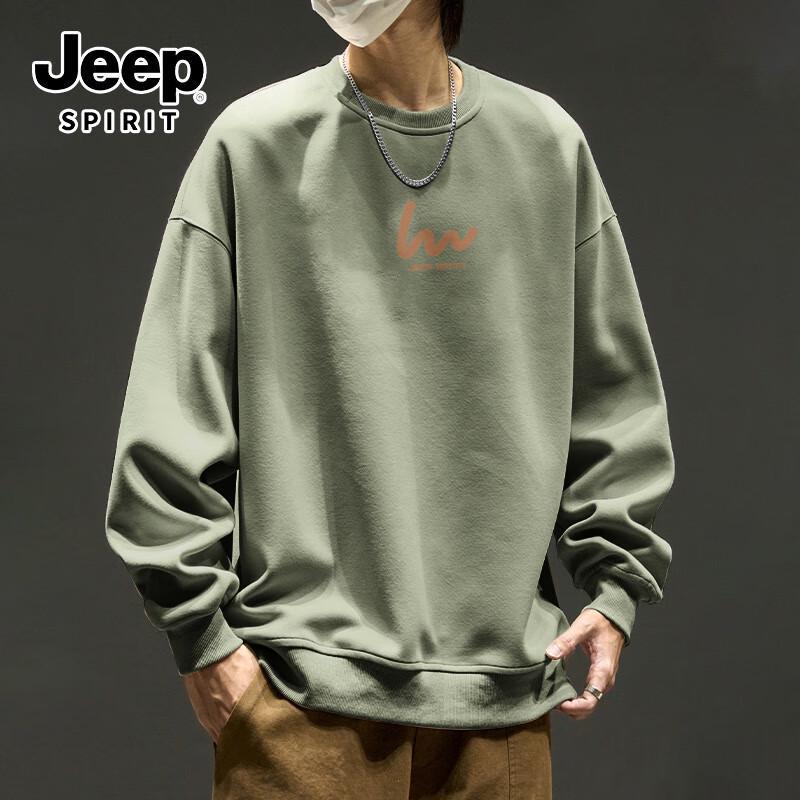 

JEEP SPIRIT Men s Heavyweight Long Sleeve Round Neck Sweatshirt XL