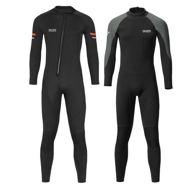 Diving Wetsuit Men Full Body 3mm Neoprene Thermal Warm Surfing Snorkeling Winter Swimming Suit Black