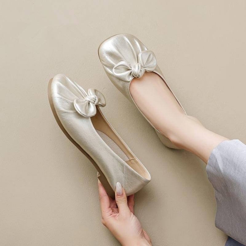 

Bow Mary Jane women s shoes single shoes autumn new shallow soft-soled shoes women s flat beanie shoes 40