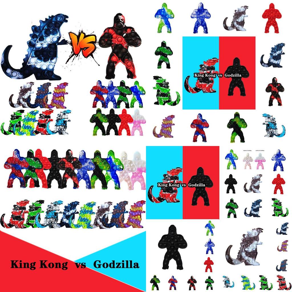 Godzilla Exterminador Pioneiro Rei Kong Colorido Brinquedo de Descompressão Para Alívio de Estresse
