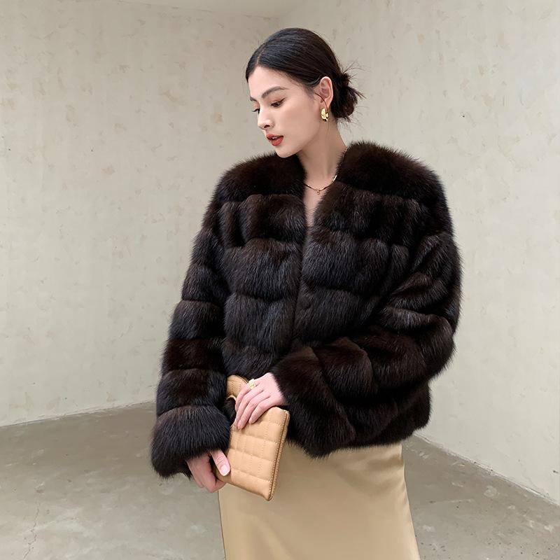 Imitation mink coat female Russian imported farmer imitation sable fur coat short young celebrity winter