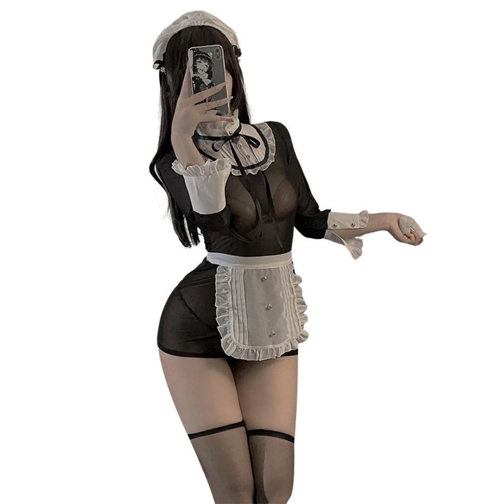 Xianyi Sexy Lingerie Maid Outfit Uniform Temptation Free Sexy Mesh See-through Outfit Maid Passion Suit 545