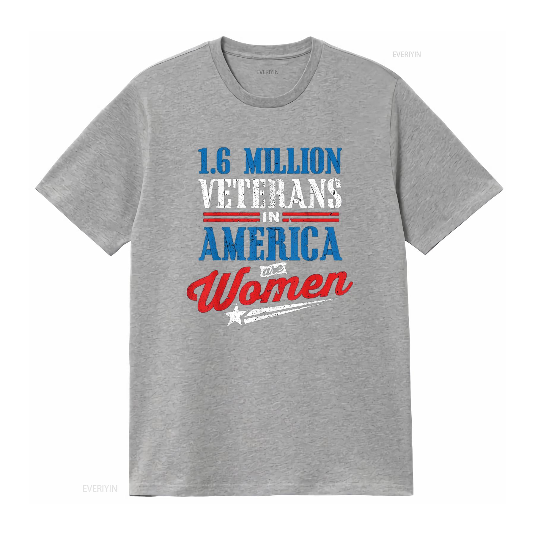 

1 6 Million Female Veteran Women Veterans Day T Shirt vintage Washed Casual homme Breathable streetwear Versatile Unisex S