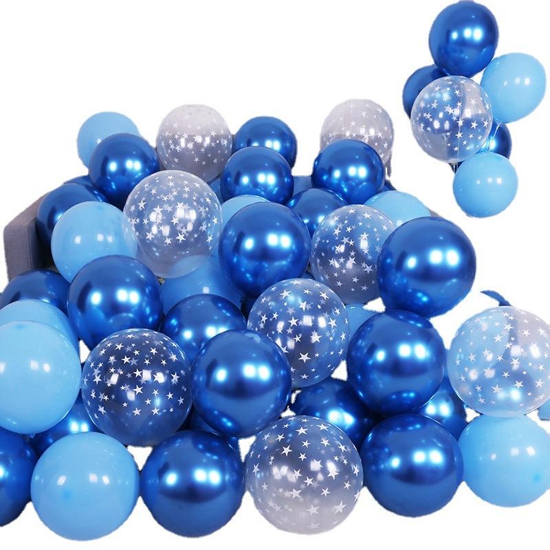 20 Pcs Pearl Blue Thick Transparent Starry Sky Latex Balloon Set for Birthdays Weddings Graduation Helium Ballons Decoration