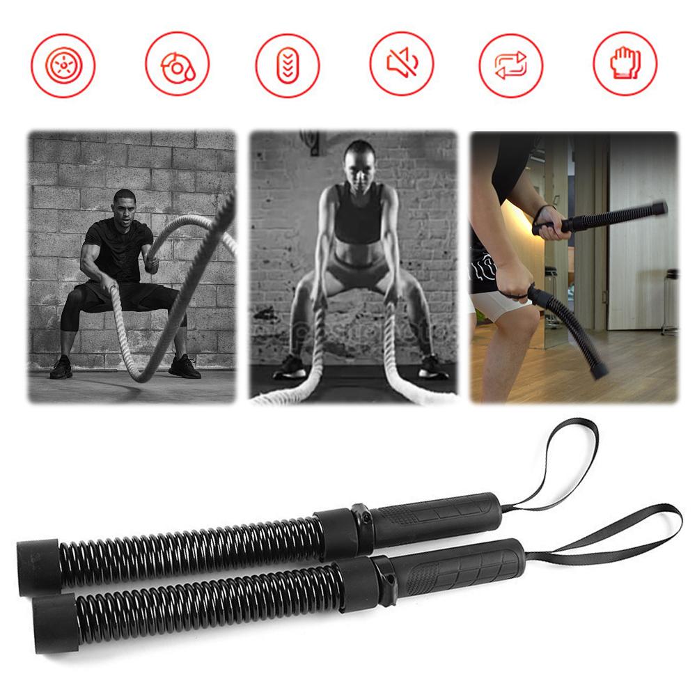 2Pcs Professional Workout Rope Rod Non-Slip Strength Training Battle Rope Rod Portable Battle Rope Rod Gym Equipment