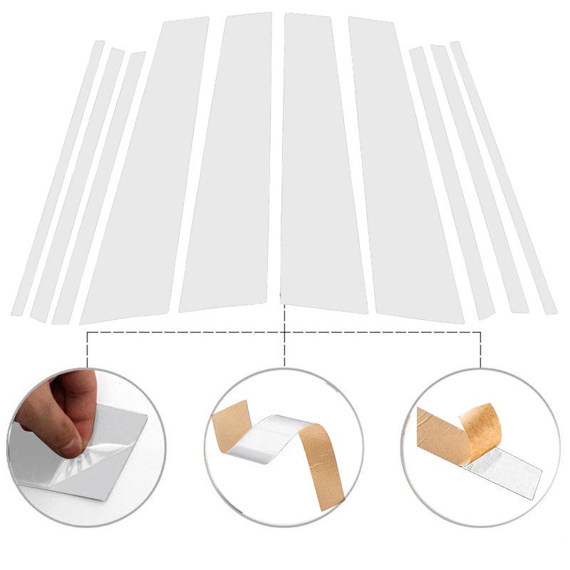 10Pcs Car Exterior BC Pillar Posts Trim Cover Stickers Decor Accessories Fit For Volkswagen Atlas 2018-2024 Auto Exterior Accessories