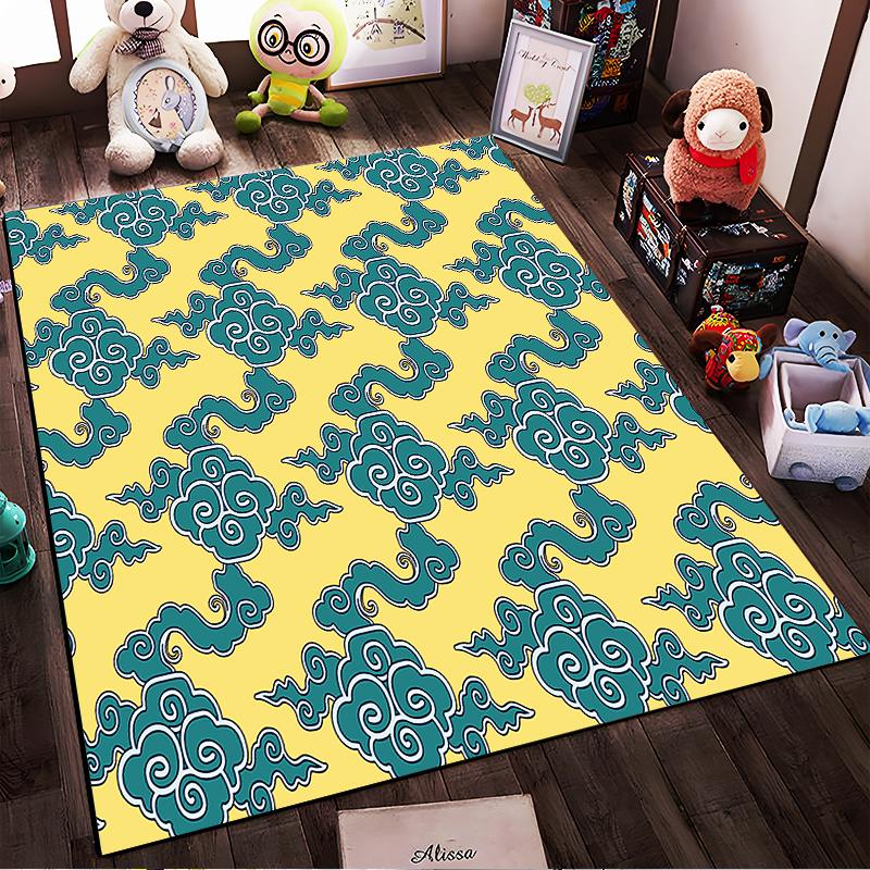 Blue Cloud Pattern Rug Non-slip rug suitable for living room and bedroom sofas