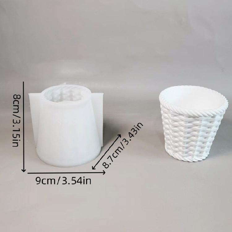Flexible Silicone Candle Mould For Customes Basket Weave Creation Craft Supplies And Decorative Item Crafting