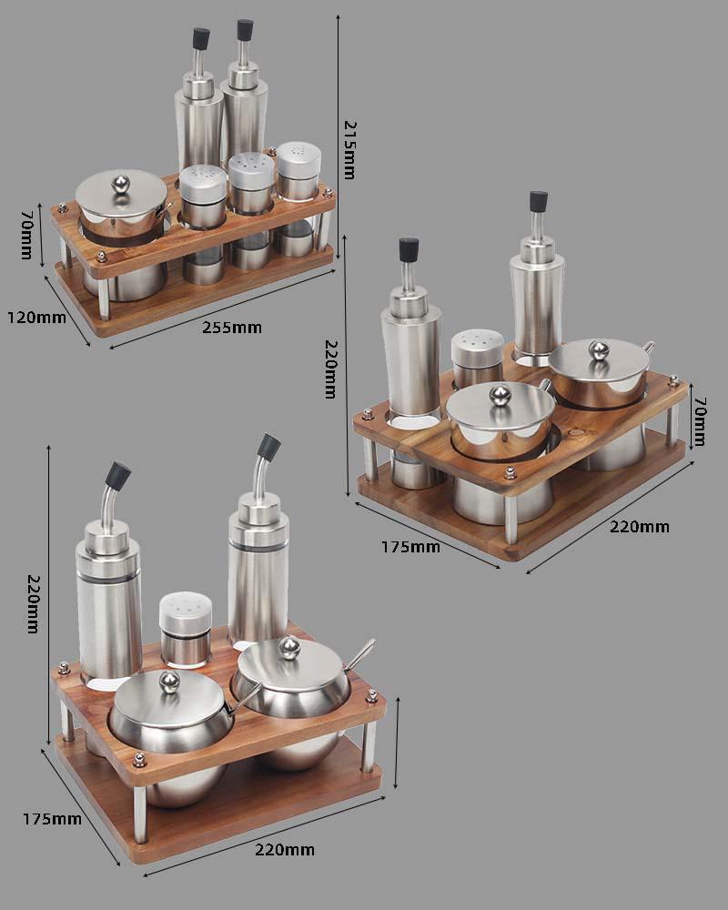 304 Stainless Steel Spice Set: Seasoning Jar, Oil Pot & Salt Shaker with Lid for Home & Restaurant.