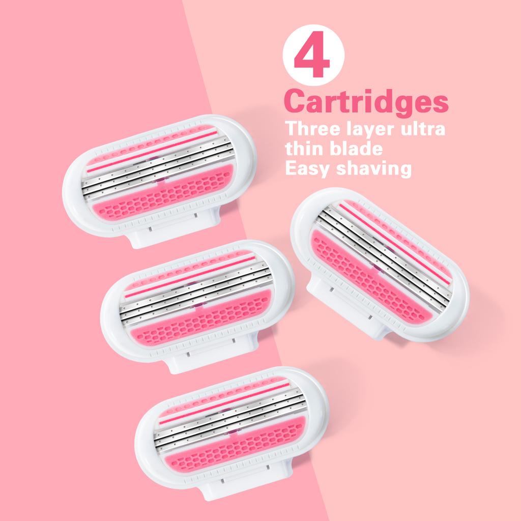 High Quality Safety Razor Blade Women Beauty Bikini Hair Removal Shaving Set Female Venus Shaver Replacement Heads