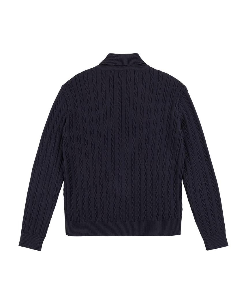 LESONNET Duke Cable Knit Pullover Navy