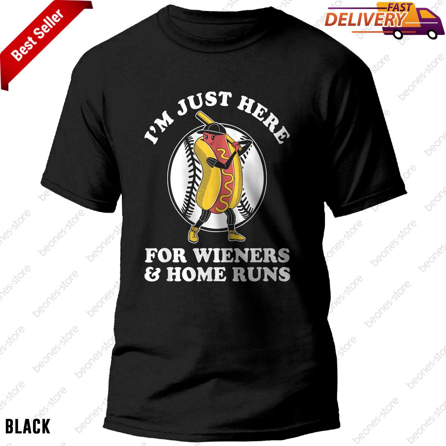 

Funny Baseball Tee Gift, Wieners & Home Runs Baseball T-shirt for Womens Mens 4XL
