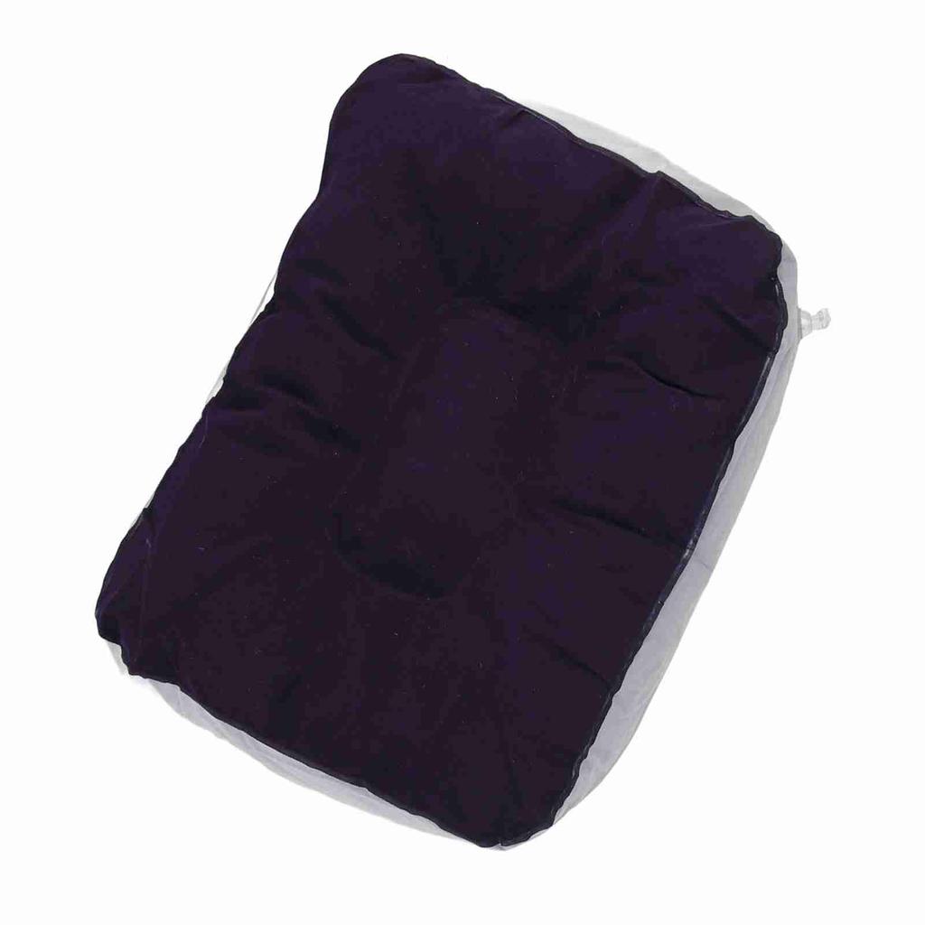 Inflatable Flocking Travel Foot Rest Soft Pillow Travel Flights Relax Cushion With Air Pump
