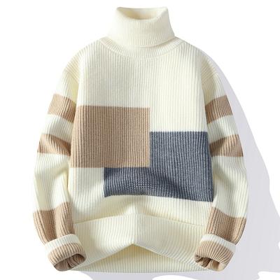 Men's Turtleneck Thickened Sweater Korean Style Trendy Autumn and Winter New Personalized Base Knitted Sweater