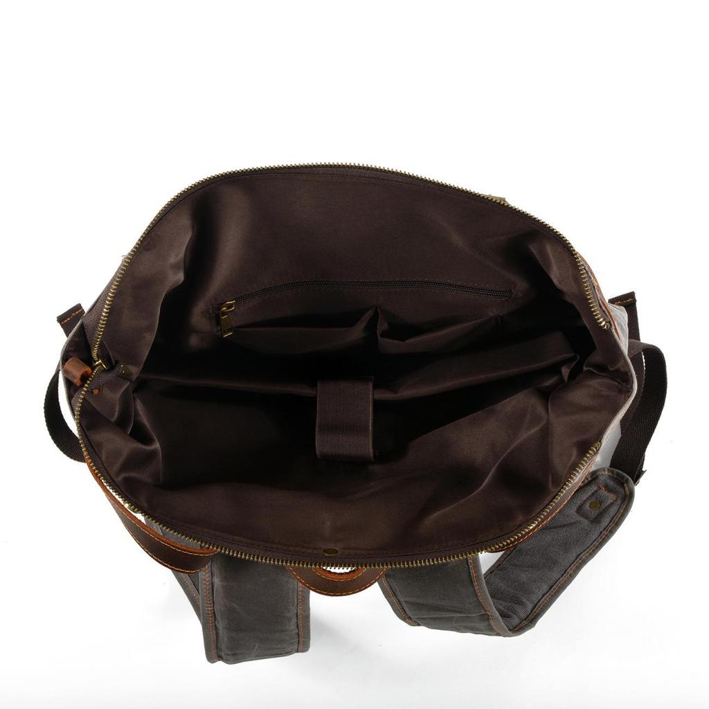Waterproof Waxed Canvas Travel Backpack with Color-block Design for Men and Women, Fits Laptops