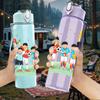 1PC Kids Cheer Sport Team Scene Print 750ml Color Plastic Sports Water Bottle Leakproof Flip Straw Lid Suitable for Sports Office Home Use