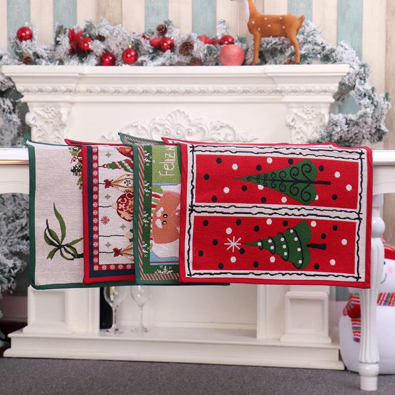 Christmas Decorations Rubber Knit Floor Mat Foot Mat Christmas Door Mat