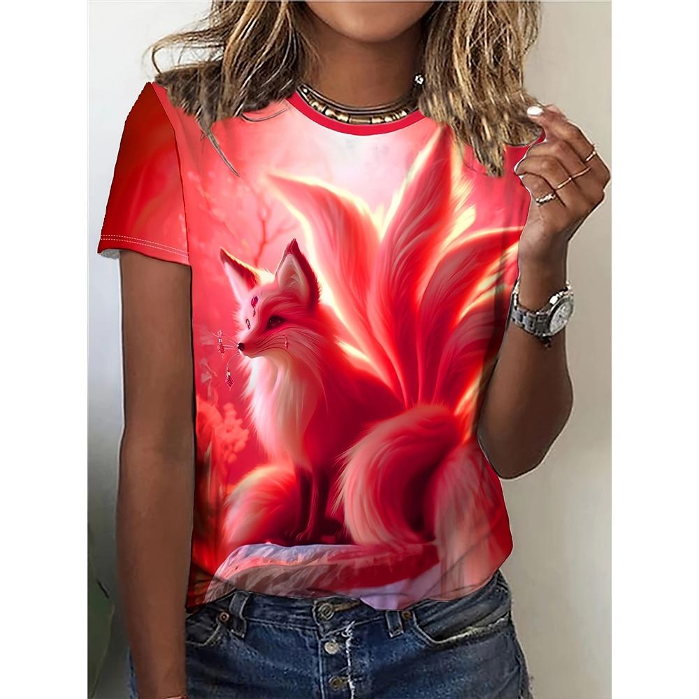 Summer Everyday Casual Women's Short-sleeved Top 3D Horse Print Women's Urban Street Fashion T-shirt Animal Lover T-shirt
