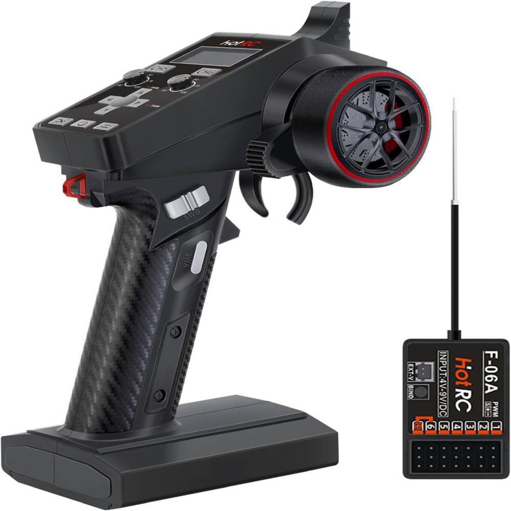 6CH 2.4G RC Transmitter with Receiver with LCD Screen Anti-Jamming Remote Controller Long Distance 300m for RC Car Crawler Boat