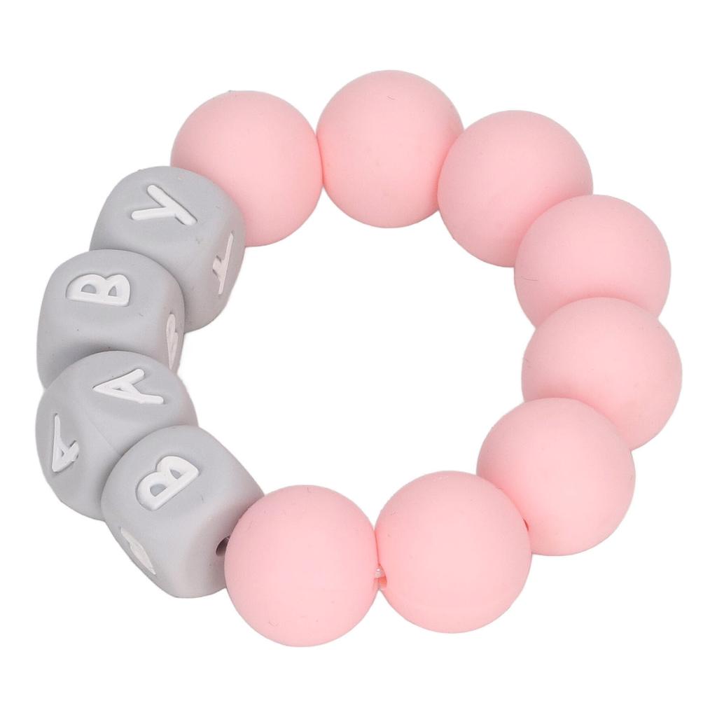 Baby Silicone Bead Bracelet Colorful Letter Baby Teething Bracelet for Infants Toddlers
