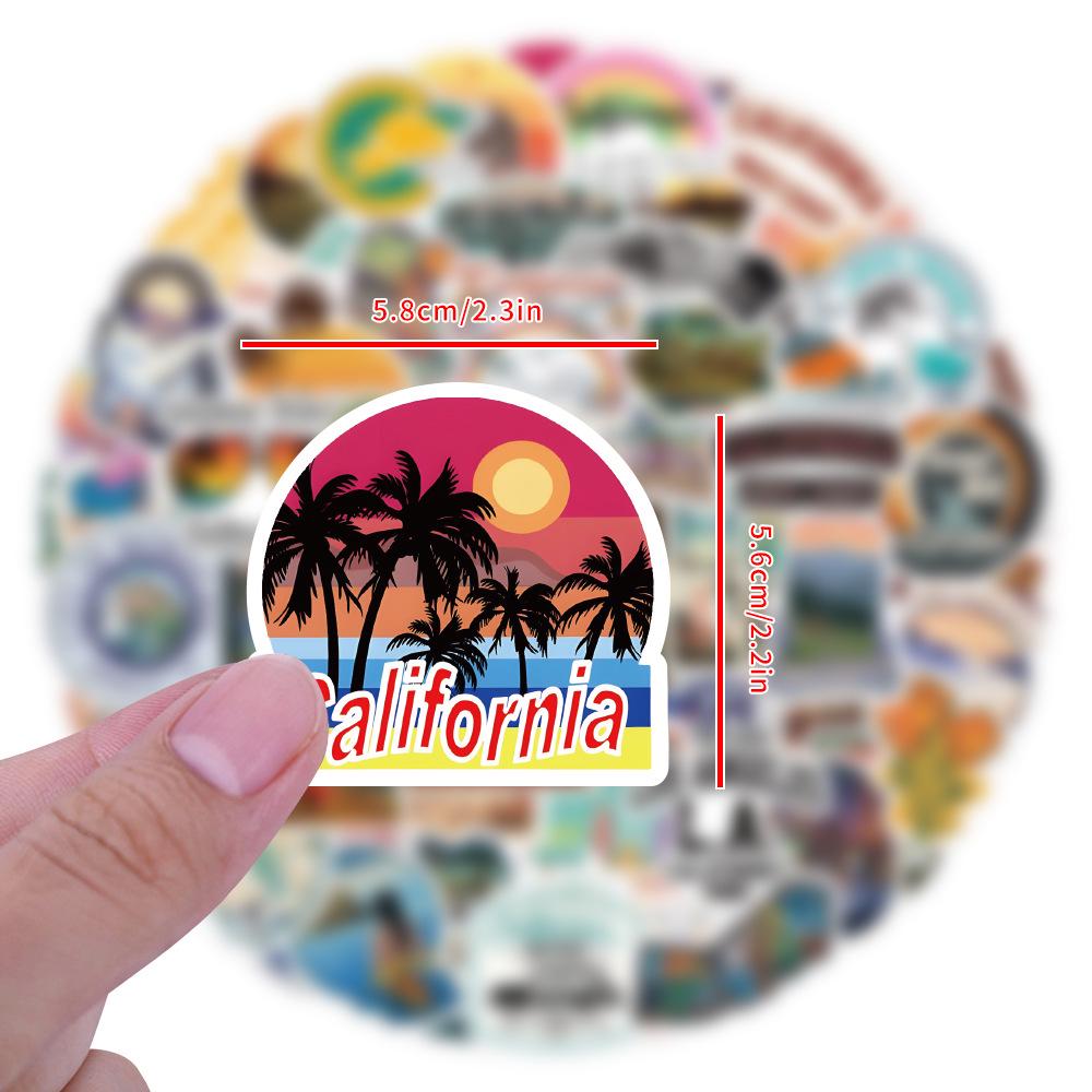 60 California Coast Graffiti Stickers: Trendy Scenery Decor for Phone & Computer